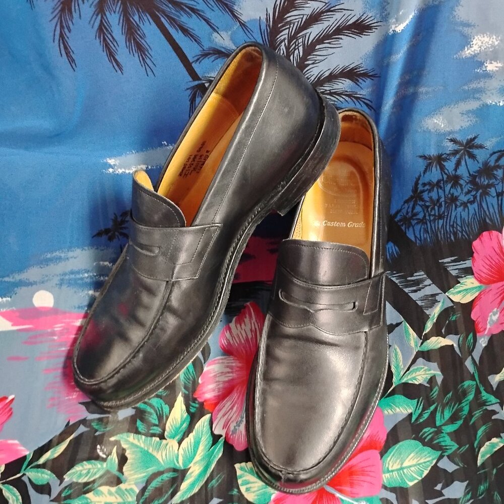 ❤️MENS CHURCH'S Custom Grade Black Leather Penny Loafer Handmade Shoe…